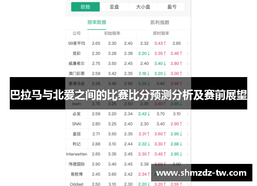 巴拉马与北爱之间的比赛比分预测分析及赛前展望